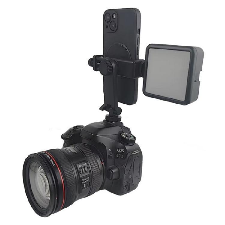 KY18 Live Streaming Photography DSLR Camera Rotating Cellphone Clamp Cold Shoe Mount
