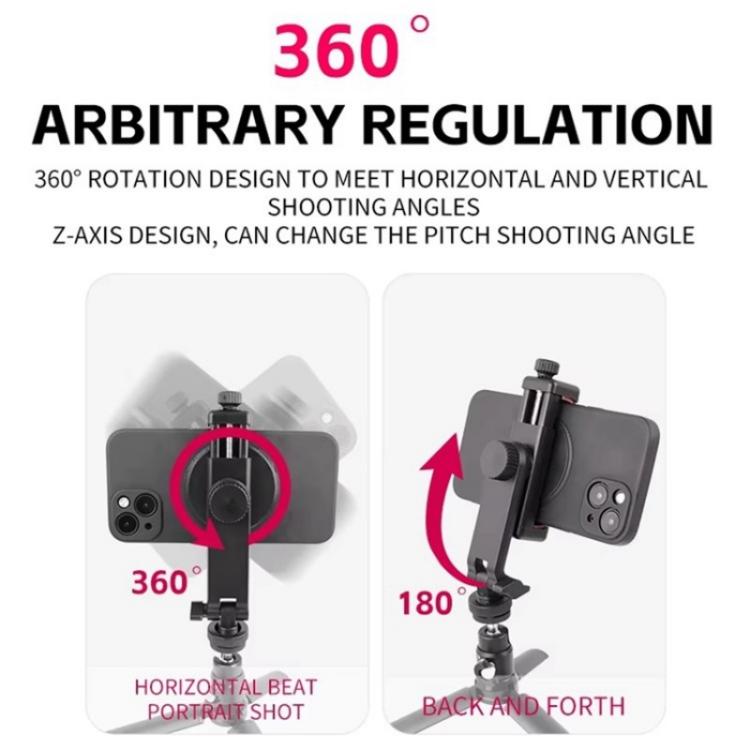 KY18 Live Streaming Photography DSLR Camera Rotating Cellphone Clamp Cold Shoe Mount