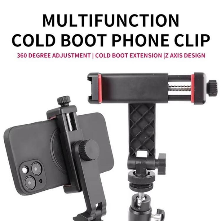 KY18 Live Streaming Photography DSLR Camera Rotating Cellphone Clamp Cold Shoe Mount
