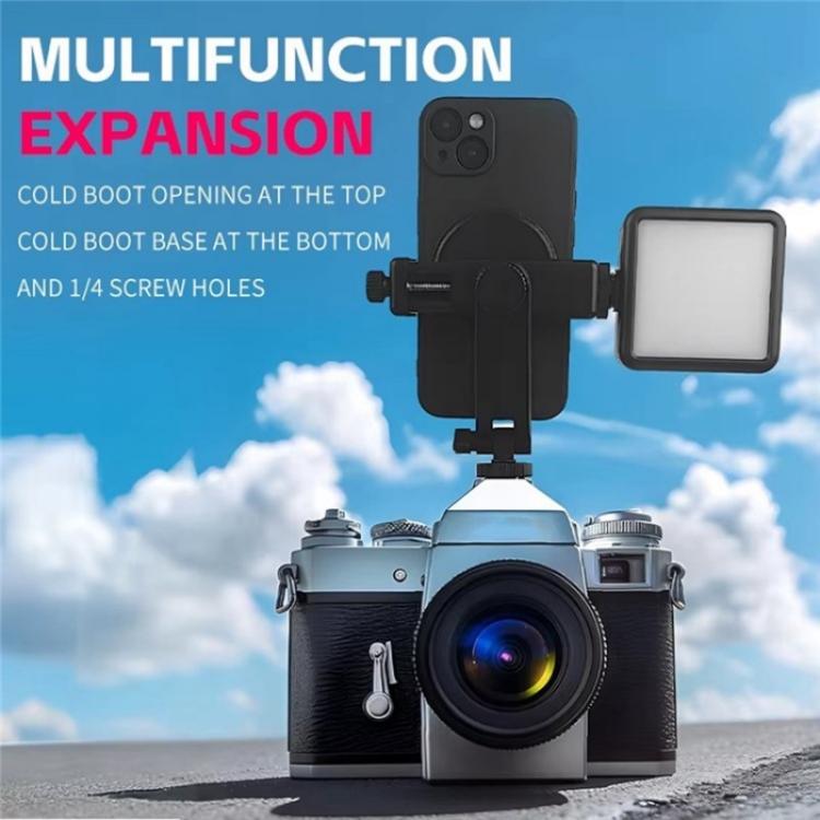 KY18 Live Streaming Photography DSLR Camera Rotating Cellphone Clamp Cold Shoe Mount