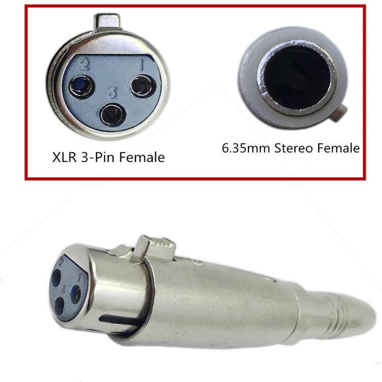 JUNSUNMAY XLR Female to 6.35mm Female Audio Adapter
