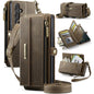 CaseMe C39 RFID Blocking Zipper Wallet Leather Phone Case with Crossbody Strap, For Samsung Galaxy S20 FE 5G, For Samsung Galaxy S20 Ultra 5G, For Samsung Galaxy S20+ 5G, For Samsung Galaxy S20 5G, For Samsung Galaxy A17, For Samsung Galaxy S25 / S24 5...