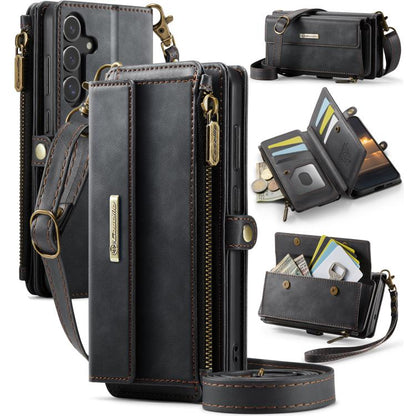 CaseMe C39 RFID Blocking Zipper Wallet Leather Phone Case with Crossbody Strap, For Samsung Galaxy S20 FE 5G, For Samsung Galaxy S20 Ultra 5G, For Samsung Galaxy S20+ 5G, For Samsung Galaxy S20 5G, For Samsung Galaxy A17, For Samsung Galaxy S25 / S24 5...