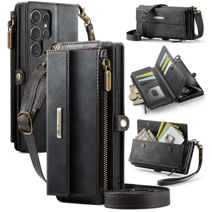 CaseMe C39 RFID Blocking Zipper Wallet Leather Phone Case with Crossbody Strap, For Samsung Galaxy S25 Ultra 5G, For Samsung Galaxy S24 FE 5G, For Samsung Galaxy A55 5G, For Samsung Galaxy S24 Ultra 5G, For Samsung Galaxy A15, For Samsung Galaxy S23 FE...