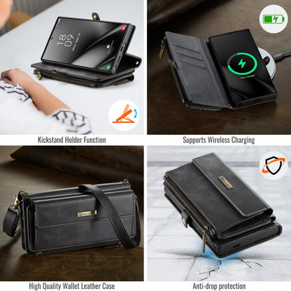 CaseMe C39 RFID Blocking Zipper Wallet Leather Phone Case with Crossbody Strap, For Samsung Galaxy S25 Ultra 5G, For Samsung Galaxy S24 FE 5G, For Samsung Galaxy A55 5G, For Samsung Galaxy S24 Ultra 5G, For Samsung Galaxy A15, For Samsung Galaxy S23 FE...