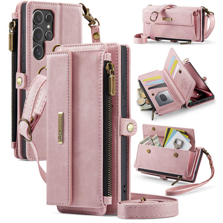 CaseMe C39 RFID Blocking Zipper Wallet Leather Phone Case with Crossbody Strap, For Samsung Galaxy S25 Ultra 5G, For Samsung Galaxy S24 FE 5G, For Samsung Galaxy A55 5G, For Samsung Galaxy S24 Ultra 5G, For Samsung Galaxy A15, For Samsung Galaxy S23 FE...