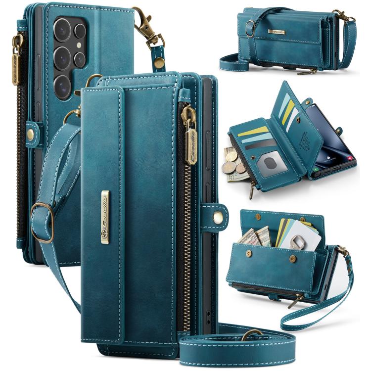 CaseMe C39 RFID Blocking Zipper Wallet Leather Phone Case with Crossbody Strap, For Samsung Galaxy S25 Ultra 5G, For Samsung Galaxy S24 FE 5G, For Samsung Galaxy A55 5G, For Samsung Galaxy S24 Ultra 5G, For Samsung Galaxy A15, For Samsung Galaxy S23 FE...