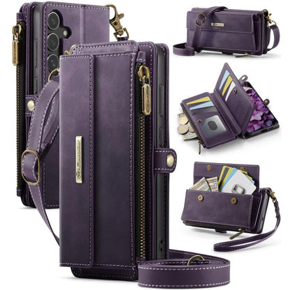 CaseMe C39 RFID Blocking Zipper Wallet Leather Phone Case with Crossbody Strap, For Samsung Galaxy S25 Ultra 5G, For Samsung Galaxy S24 FE 5G, For Samsung Galaxy A55 5G, For Samsung Galaxy S24 Ultra 5G, For Samsung Galaxy A15, For Samsung Galaxy S23 FE...