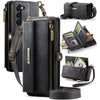 CaseMe C39 RFID Blocking Zipper Wallet Leather Phone Case with Crossbody Strap, For Samsung Galaxy S23 5G, For Samsung Galaxy S22+ 5G, For Samsung Galaxy S22 5G, For Samsung Galaxy S21 FE 5G, For Samsung Galaxy A52, For Samsung Galaxy A53              ...