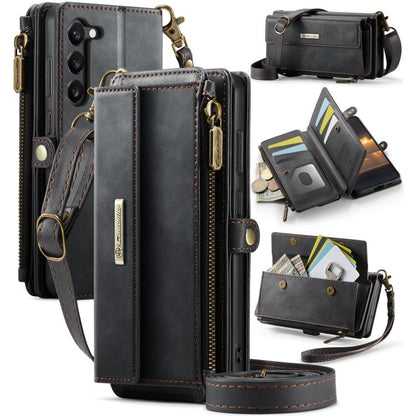 CaseMe C39 RFID Blocking Zipper Wallet Leather Phone Case with Crossbody Strap, For Samsung Galaxy S23 5G, For Samsung Galaxy S22+ 5G, For Samsung Galaxy S22 5G, For Samsung Galaxy S21 FE 5G, For Samsung Galaxy A52, For Samsung Galaxy A53              ...