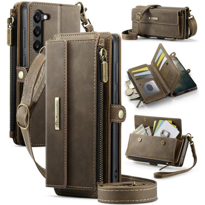 CaseMe C39 RFID Blocking Zipper Wallet Leather Phone Case with Crossbody Strap, For Samsung Galaxy S23 5G, For Samsung Galaxy S22+ 5G, For Samsung Galaxy S22 5G, For Samsung Galaxy S21 FE 5G, For Samsung Galaxy A52, For Samsung Galaxy A53              ...