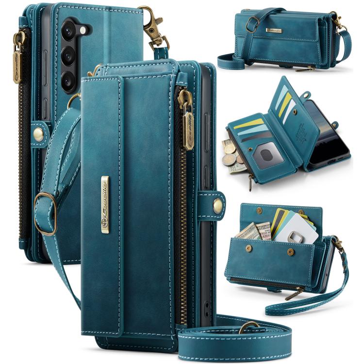 CaseMe C39 RFID Blocking Zipper Wallet Leather Phone Case with Crossbody Strap, For Samsung Galaxy S23 5G, For Samsung Galaxy S22+ 5G, For Samsung Galaxy S22 5G, For Samsung Galaxy S21 FE 5G, For Samsung Galaxy A52, For Samsung Galaxy A53              ...