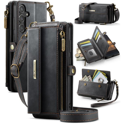 CaseMe C39 RFID Blocking Zipper Wallet Leather Phone Case with Crossbody Strap, For Samsung Galaxy S25 Ultra 5G, For Samsung Galaxy S24 FE 5G, For Samsung Galaxy A55 5G, For Samsung Galaxy S24 Ultra 5G, For Samsung Galaxy A15, For Samsung Galaxy S23 FE...