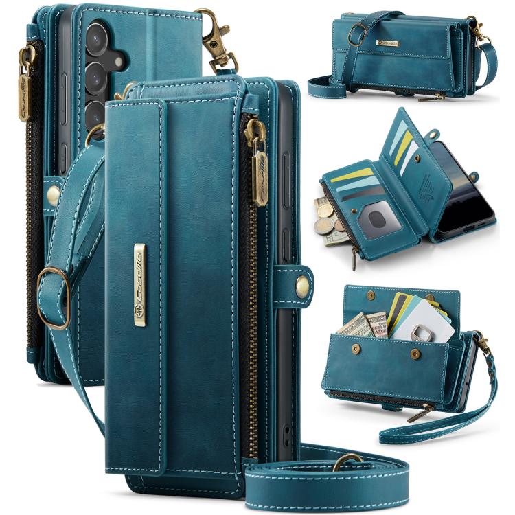 CaseMe C39 RFID Blocking Zipper Wallet Leather Phone Case with Crossbody Strap, For Samsung Galaxy S25 Ultra 5G, For Samsung Galaxy S24 FE 5G, For Samsung Galaxy A55 5G, For Samsung Galaxy S24 Ultra 5G, For Samsung Galaxy A15, For Samsung Galaxy S23 FE...