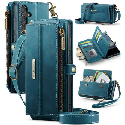 CaseMe C39 RFID Blocking Zipper Wallet Leather Phone Case with Crossbody Strap, For Samsung Galaxy S25 Ultra 5G, For Samsung Galaxy S24 FE 5G, For Samsung Galaxy A55 5G, For Samsung Galaxy S24 Ultra 5G, For Samsung Galaxy A15, For Samsung Galaxy S23 FE...