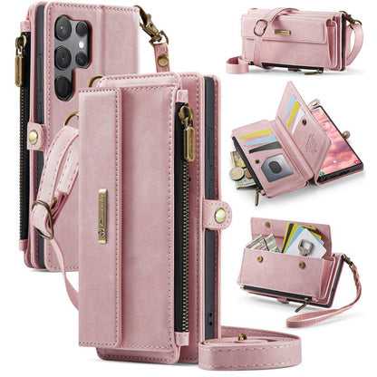 CaseMe C39 RFID Blocking Zipper Wallet Leather Phone Case with Crossbody Strap, For Samsung Galaxy S25 Ultra 5G, For Samsung Galaxy S24 FE 5G, For Samsung Galaxy A55 5G, For Samsung Galaxy S24 Ultra 5G, For Samsung Galaxy A15, For Samsung Galaxy S23 FE...