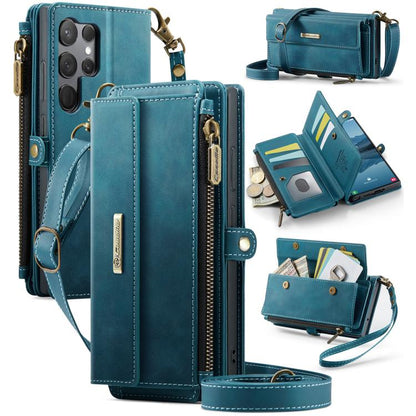 CaseMe C39 RFID Blocking Zipper Wallet Leather Phone Case with Crossbody Strap, For Samsung Galaxy S25 Ultra 5G, For Samsung Galaxy S24 FE 5G, For Samsung Galaxy A55 5G, For Samsung Galaxy S24 Ultra 5G, For Samsung Galaxy A15, For Samsung Galaxy S23 FE...