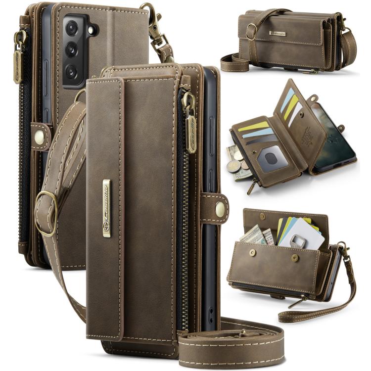 CaseMe C39 RFID Blocking Zipper Wallet Leather Phone Case with Crossbody Strap, For Samsung Galaxy S23 5G, For Samsung Galaxy S22+ 5G, For Samsung Galaxy S22 5G, For Samsung Galaxy S21 FE 5G, For Samsung Galaxy A52, For Samsung Galaxy A53              ...