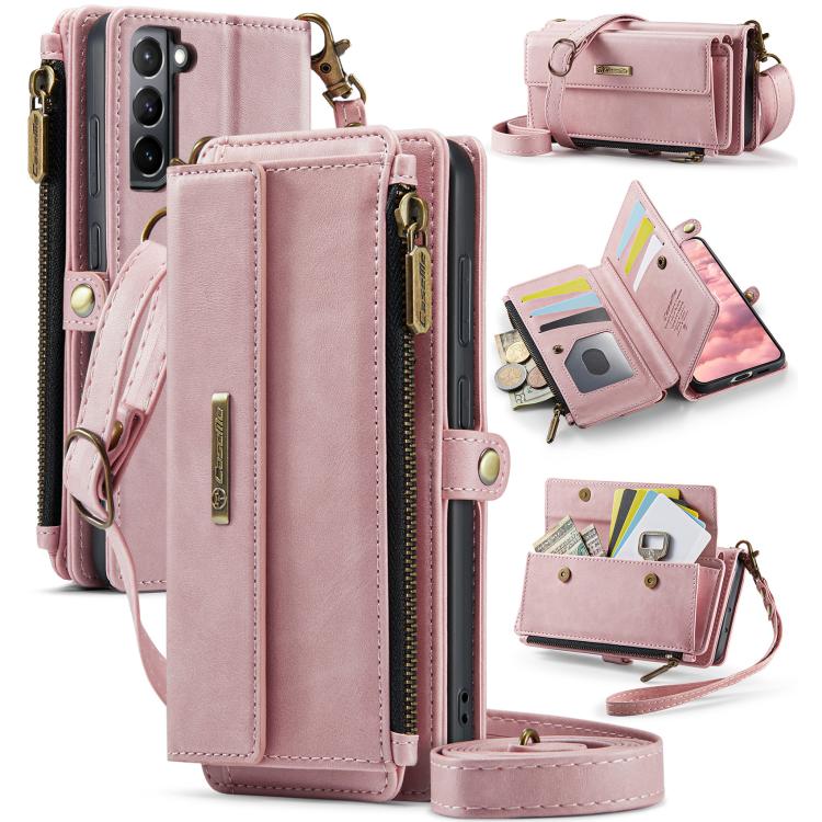 CaseMe C39 RFID Blocking Zipper Wallet Leather Phone Case with Crossbody Strap, For Samsung Galaxy S23 5G, For Samsung Galaxy S22+ 5G, For Samsung Galaxy S22 5G, For Samsung Galaxy S21 FE 5G, For Samsung Galaxy A52, For Samsung Galaxy A53              ...