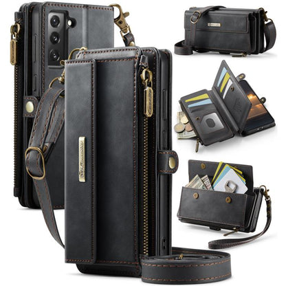 CaseMe C39 RFID Blocking Zipper Wallet Leather Phone Case with Crossbody Strap, For Samsung Galaxy S23 5G, For Samsung Galaxy S22+ 5G, For Samsung Galaxy S22 5G, For Samsung Galaxy S21 FE 5G, For Samsung Galaxy A52, For Samsung Galaxy A53              ...