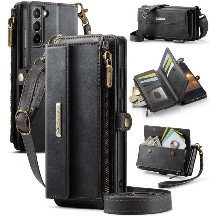 CaseMe C39 RFID Blocking Zipper Wallet Leather Phone Case with Crossbody Strap, For Samsung Galaxy S23 5G, For Samsung Galaxy S22+ 5G, For Samsung Galaxy S22 5G, For Samsung Galaxy S21 FE 5G, For Samsung Galaxy A52, For Samsung Galaxy A53              ...