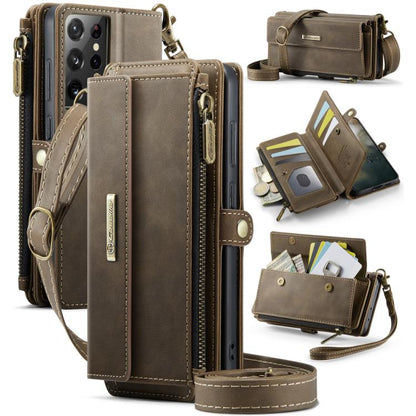 CaseMe C39 RFID Blocking Zipper Wallet Leather Phone Case with Crossbody Strap, For Samsung Galaxy S23 5G, For Samsung Galaxy S22+ 5G, For Samsung Galaxy S22 5G, For Samsung Galaxy S21 FE 5G, For Samsung Galaxy A52, For Samsung Galaxy A53              ...
