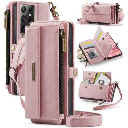 CaseMe C39 RFID Blocking Zipper Wallet Leather Phone Case with Crossbody Strap, For Samsung Galaxy S23 5G, For Samsung Galaxy S22+ 5G, For Samsung Galaxy S22 5G, For Samsung Galaxy S21 FE 5G, For Samsung Galaxy A52, For Samsung Galaxy A53              ...