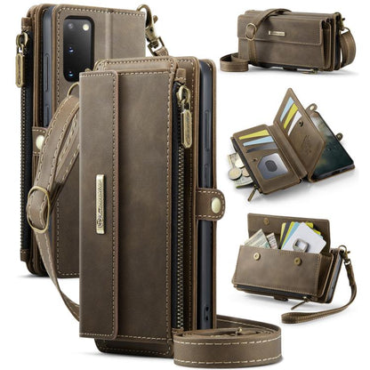 CaseMe C39 RFID Blocking Zipper Wallet Leather Phone Case with Crossbody Strap, For Samsung Galaxy S20 FE 5G, For Samsung Galaxy S20 Ultra 5G, For Samsung Galaxy S20+ 5G, For Samsung Galaxy S20 5G, For Samsung Galaxy A17, For Samsung Galaxy S25 / S24 5...