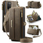 CaseMe C39 RFID Blocking Zipper Wallet Leather Phone Case with Crossbody Strap, For Samsung Galaxy S20 FE 5G, For Samsung Galaxy S20 Ultra 5G, For Samsung Galaxy S20+ 5G, For Samsung Galaxy S20 5G, For Samsung Galaxy A17, For Samsung Galaxy S25 / S24 5...