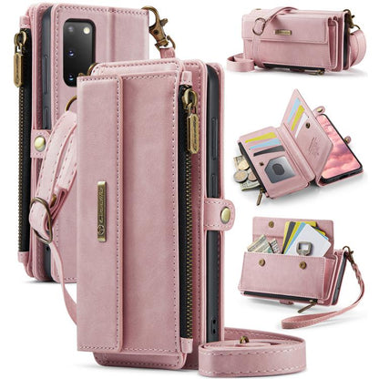 CaseMe C39 RFID Blocking Zipper Wallet Leather Phone Case with Crossbody Strap, For Samsung Galaxy S20 FE 5G, For Samsung Galaxy S20 Ultra 5G, For Samsung Galaxy S20+ 5G, For Samsung Galaxy S20 5G, For Samsung Galaxy A17, For Samsung Galaxy S25 / S24 5...