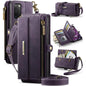 CaseMe C39 RFID Blocking Zipper Wallet Leather Phone Case with Crossbody Strap, For Samsung Galaxy S20 FE 5G, For Samsung Galaxy S20 Ultra 5G, For Samsung Galaxy S20+ 5G, For Samsung Galaxy S20 5G, For Samsung Galaxy A17, For Samsung Galaxy S25 / S24 5...