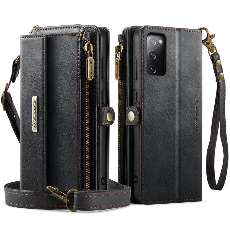 CaseMe C39 RFID Blocking Zipper Wallet Leather Phone Case with Crossbody Strap, For Samsung Galaxy S20 FE 5G, For Samsung Galaxy S20 Ultra 5G, For Samsung Galaxy S20+ 5G, For Samsung Galaxy S20 5G, For Samsung Galaxy A17, For Samsung Galaxy S25 / S24 5...