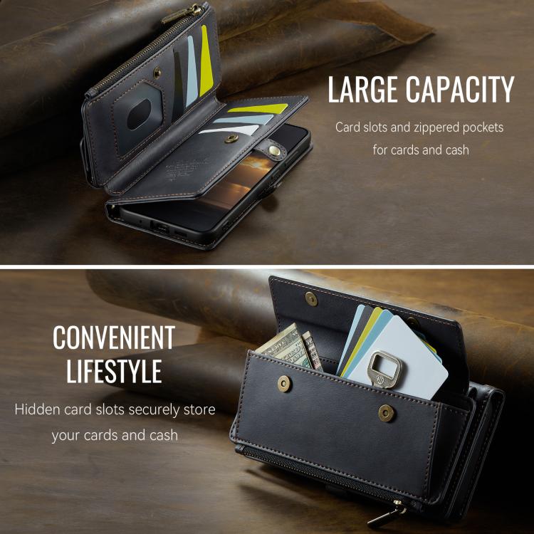 CaseMe C39 RFID Blocking Zipper Wallet Leather Phone Case with Crossbody Strap, For Samsung Galaxy S20 FE 5G, For Samsung Galaxy S20 Ultra 5G, For Samsung Galaxy S20+ 5G, For Samsung Galaxy S20 5G, For Samsung Galaxy A17, For Samsung Galaxy S25 / S24 5...