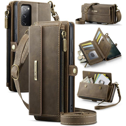 CaseMe C39 RFID Blocking Zipper Wallet Leather Phone Case with Crossbody Strap, For Samsung Galaxy S20 FE 5G, For Samsung Galaxy S20 Ultra 5G, For Samsung Galaxy S20+ 5G, For Samsung Galaxy S20 5G, For Samsung Galaxy A17, For Samsung Galaxy S25 / S24 5...