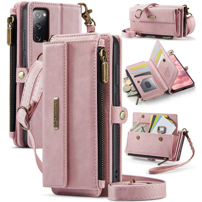 CaseMe C39 RFID Blocking Zipper Wallet Leather Phone Case with Crossbody Strap, For Samsung Galaxy S20 FE 5G, For Samsung Galaxy S20 Ultra 5G, For Samsung Galaxy S20+ 5G, For Samsung Galaxy S20 5G, For Samsung Galaxy A17, For Samsung Galaxy S25 / S24 5...