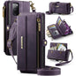 CaseMe C39 RFID Blocking Zipper Wallet Leather Phone Case with Crossbody Strap, For Samsung Galaxy S20 FE 5G, For Samsung Galaxy S20 Ultra 5G, For Samsung Galaxy S20+ 5G, For Samsung Galaxy S20 5G, For Samsung Galaxy A17, For Samsung Galaxy S25 / S24 5...