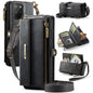 CaseMe C39 RFID Blocking Zipper Wallet Leather Phone Case with Crossbody Strap, For Samsung Galaxy S20 FE 5G, For Samsung Galaxy S20 Ultra 5G, For Samsung Galaxy S20+ 5G, For Samsung Galaxy S20 5G, For Samsung Galaxy A17, For Samsung Galaxy S25 / S24 5...