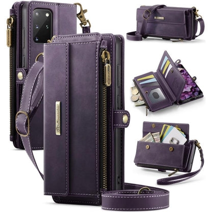 CaseMe C39 RFID Blocking Zipper Wallet Leather Phone Case with Crossbody Strap, For Samsung Galaxy S20 FE 5G, For Samsung Galaxy S20 Ultra 5G, For Samsung Galaxy S20+ 5G, For Samsung Galaxy S20 5G, For Samsung Galaxy A17, For Samsung Galaxy S25 / S24 5...