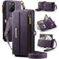CaseMe C39 RFID Blocking Zipper Wallet Leather Phone Case with Crossbody Strap, For Samsung Galaxy S20 FE 5G, For Samsung Galaxy S20 Ultra 5G, For Samsung Galaxy S20+ 5G, For Samsung Galaxy S20 5G, For Samsung Galaxy A17, For Samsung Galaxy S25 / S24 5...