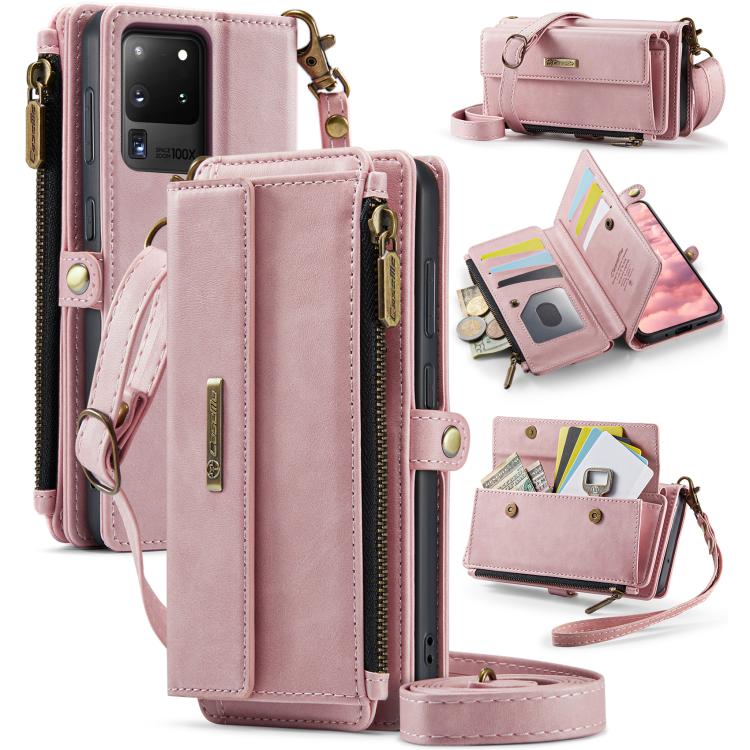 CaseMe C39 RFID Blocking Zipper Wallet Leather Phone Case with Crossbody Strap, For Samsung Galaxy S20 FE 5G, For Samsung Galaxy S20 Ultra 5G, For Samsung Galaxy S20+ 5G, For Samsung Galaxy S20 5G, For Samsung Galaxy A17, For Samsung Galaxy S25 / S24 5...
