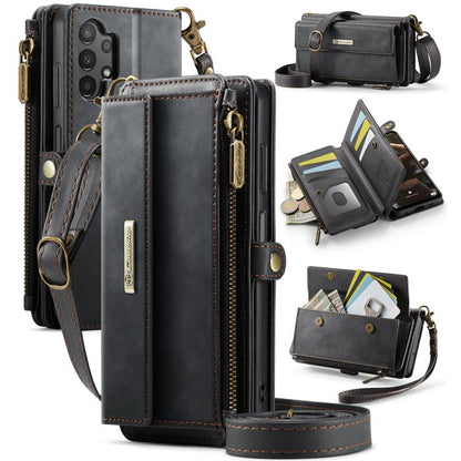 CaseMe C39 RFID Blocking Zipper Wallet Leather Phone Case with Crossbody Strap, For Samsung Galaxy S20 FE 5G, For Samsung Galaxy S20 Ultra 5G, For Samsung Galaxy S20+ 5G, For Samsung Galaxy S20 5G, For Samsung Galaxy A17, For Samsung Galaxy S25 / S24 5...