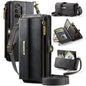 CaseMe C39 RFID Blocking Zipper Wallet Leather Phone Case with Crossbody Strap, For Samsung Galaxy S20 FE 5G, For Samsung Galaxy S20 Ultra 5G, For Samsung Galaxy S20+ 5G, For Samsung Galaxy S20 5G, For Samsung Galaxy A17, For Samsung Galaxy S25 / S24 5...