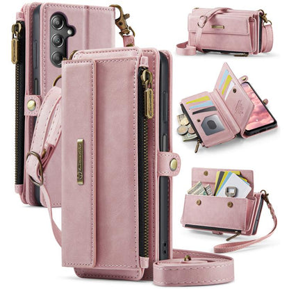 CaseMe C39 RFID Blocking Zipper Wallet Leather Phone Case with Crossbody Strap, For Samsung Galaxy S20 FE 5G, For Samsung Galaxy S20 Ultra 5G, For Samsung Galaxy S20+ 5G, For Samsung Galaxy S20 5G, For Samsung Galaxy A17, For Samsung Galaxy S25 / S24 5...