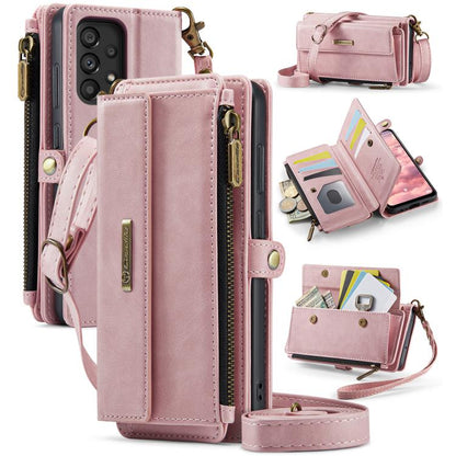 CaseMe C39 RFID Blocking Zipper Wallet Leather Phone Case with Crossbody Strap, For Samsung Galaxy S23 5G, For Samsung Galaxy S22+ 5G, For Samsung Galaxy S22 5G, For Samsung Galaxy S21 FE 5G, For Samsung Galaxy A52, For Samsung Galaxy A53              ...