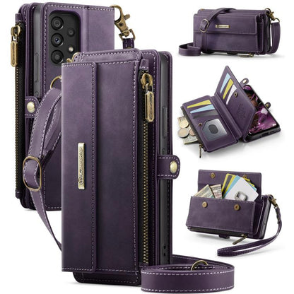 CaseMe C39 RFID Blocking Zipper Wallet Leather Phone Case with Crossbody Strap, For Samsung Galaxy S23 5G, For Samsung Galaxy S22+ 5G, For Samsung Galaxy S22 5G, For Samsung Galaxy S21 FE 5G, For Samsung Galaxy A52, For Samsung Galaxy A53              ...