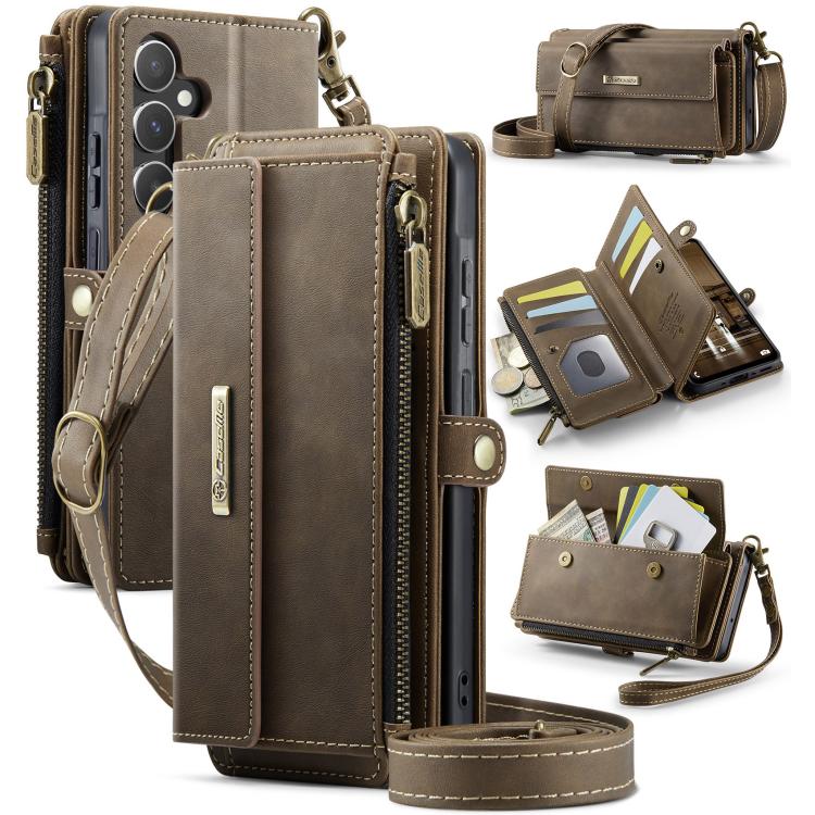 CaseMe C39 RFID Blocking Zipper Wallet Leather Phone Case with Crossbody Strap, For Samsung Galaxy S25 Ultra 5G, For Samsung Galaxy S24 FE 5G, For Samsung Galaxy A55 5G, For Samsung Galaxy S24 Ultra 5G, For Samsung Galaxy A15, For Samsung Galaxy S23 FE...