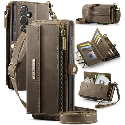 CaseMe C39 RFID Blocking Zipper Wallet Leather Phone Case with Crossbody Strap, For Samsung Galaxy S25 Ultra 5G, For Samsung Galaxy S24 FE 5G, For Samsung Galaxy A55 5G, For Samsung Galaxy S24 Ultra 5G, For Samsung Galaxy A15, For Samsung Galaxy S23 FE...