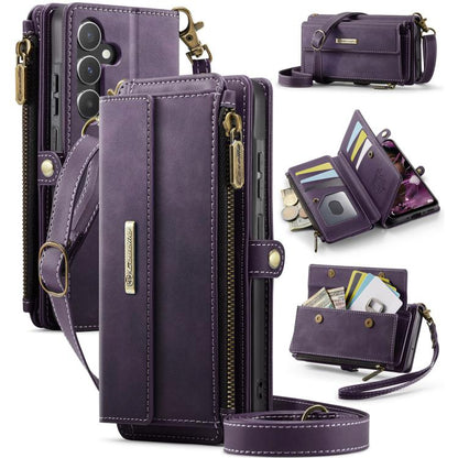 CaseMe C39 RFID Blocking Zipper Wallet Leather Phone Case with Crossbody Strap, For Samsung Galaxy S25 Ultra 5G, For Samsung Galaxy S24 FE 5G, For Samsung Galaxy A55 5G, For Samsung Galaxy S24 Ultra 5G, For Samsung Galaxy A15, For Samsung Galaxy S23 FE...