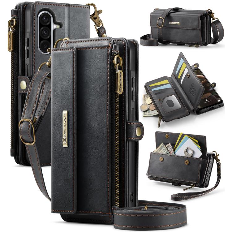 CaseMe C39 RFID Blocking Zipper Wallet Leather Phone Case with Crossbody Strap, For Galaxy S26 FE 5G, For Samsung Galaxy S26+ 5G, For Samsung Galaxy S26 Ultra 5G, For Samsung Galaxy S26 5G, For Samsung Galaxy A57 5G, For Samsung Galaxy S25 FE 5G       ...