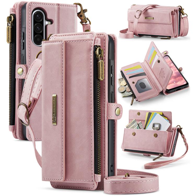 CaseMe C39 RFID Blocking Zipper Wallet Leather Phone Case with Crossbody Strap, For Galaxy S26 FE 5G, For Samsung Galaxy S26+ 5G, For Samsung Galaxy S26 Ultra 5G, For Samsung Galaxy S26 5G, For Samsung Galaxy A57 5G, For Samsung Galaxy S25 FE 5G       ...